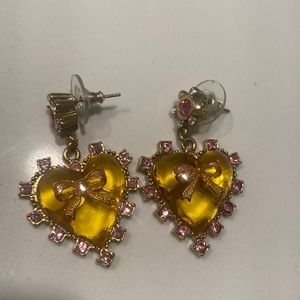 Betsy Johnson Heart Earrings
